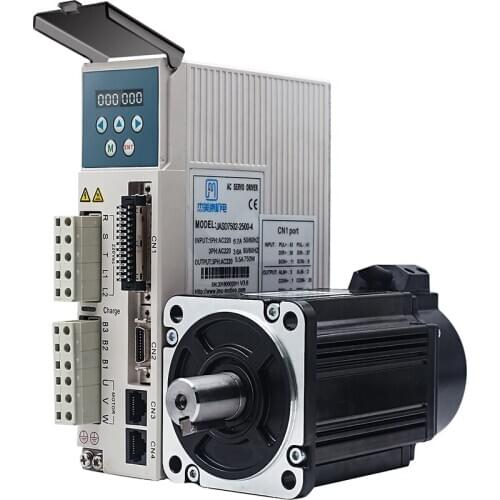 750W 0.75KW 3000rpm 2.39NM 80mm 220V AC Servo Motor&drive Kit With 3m Cable 2500line JMC 80JASM07230K-2500+JASD7502-2500