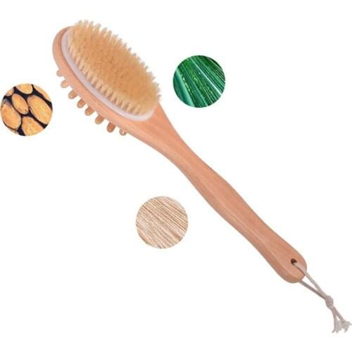 Body Brushes for Back Scrubber Natural Bristles Shower Brushes with Long Handle
