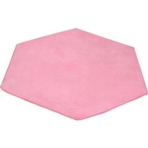 Hexagonal Soft Plush Kids/Baby Playhouse Carpet Children Bedroom Floor Cushion - Pink for Home Cushion Living Room