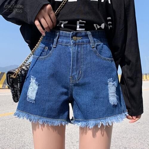 2021 Summer Denim Shorts Women Casual High-Waisted Loose Wide-Leg Women Shorts Korean 2021 Hot Pants Short Jeans Femme 9402 50