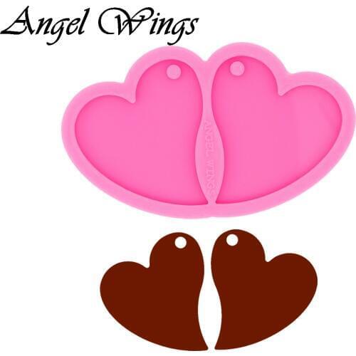 Bunny/Heart/Diamond Earrings Silicone mold Shiny Epoxy Resin Molds Craft DIY Jewelry DY0409