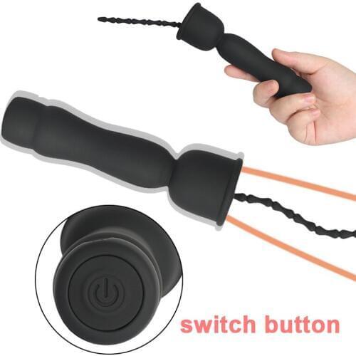 USB charge Silicone 16 Speed Vibrator Horse Eye Stick Penis Urethral Plug Masturbator Men Prostate Stimulation Massage Sex Toys