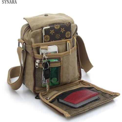Hot Sell Famous Brand Design Canvas Bag Casual Business Canvas Mens Messenger Bag Vintage Mens Crossbody Bag bolsas male