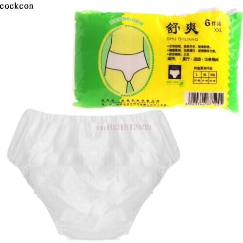 New Disposable 6Pcs/Set Non Woven Paper Brief Panties Underwear Ladies Women