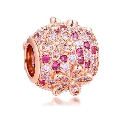 Spring Pink Pave Stones Daisy Flower Crystal Free Shipping Jewelry Components Christmas Winter Halloween Girl Friends Beads