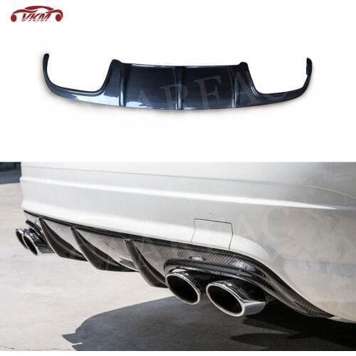 Carbon Fiber Rear Lip Diffuser for Mercedes Benz C Class W204 C63 AMG 2008 2009 2010 2011 Skid Plate Car Bumper Guard