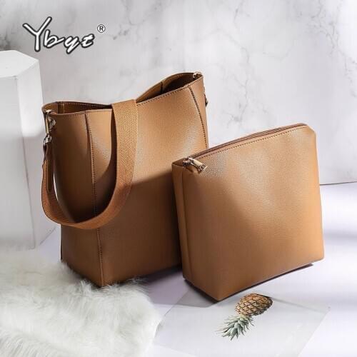 YBYT fashion large capacity shoulder bucket bag for women 2020 high quality PU leather handbags wide strap women crossbody bag