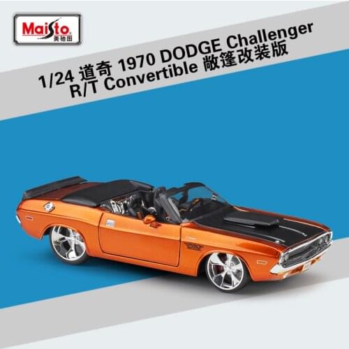 1:24 1970 Dodge Challenger R/T Convertible modified alloy car model collection gift toy