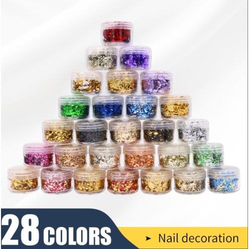 1 Box Gold Silver Irregular Aluminum Foil Paper Nail Art Sticker 3D Glitter DIY Manicure UV Gel Polish Nail Decoration Tools