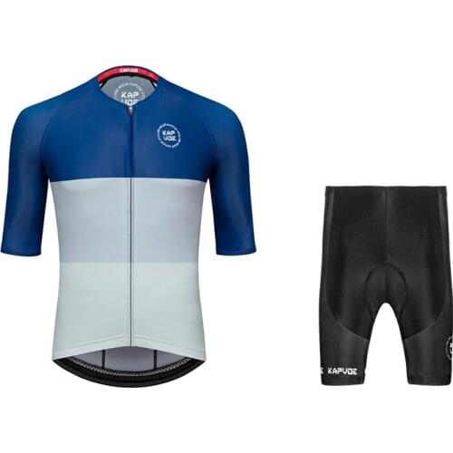 2021 Kapvoe Summer Team Cycling Jersey Set Mens MTB Uniform Bike Clothing Quick Dry Bicycle Wear Short Sleeve Bib Shorts