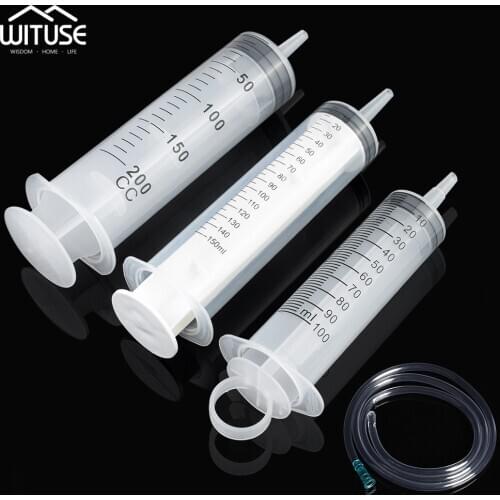 50-200ml Big Reusable Plastic Syringe Hydroponics Syringe For Lipgloss Nutrient Sterile Health Measuring Syringe Cat Feed Tools