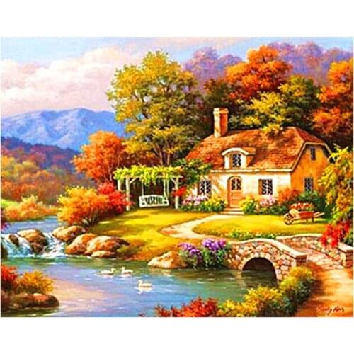 5D Diamond Embroidery Landscape house DIY Diamond Painting Diamond Mosaic Crafts Gifts Diamond Pattern Paintings Rhinestones