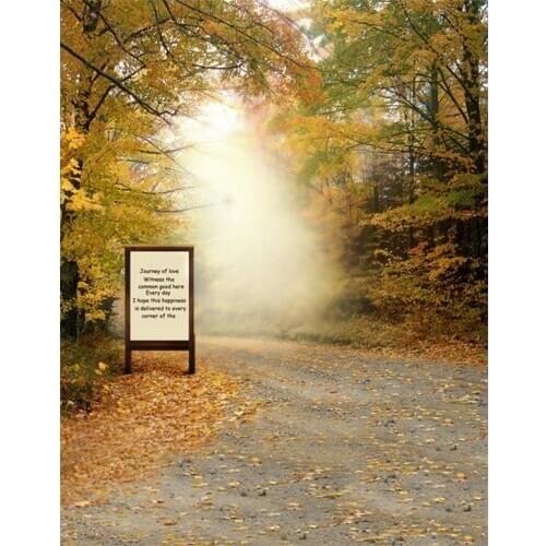 5x7ft Fall Autumn Tree Yellow Leaves Photography Backdrops Photo Props Studio Background