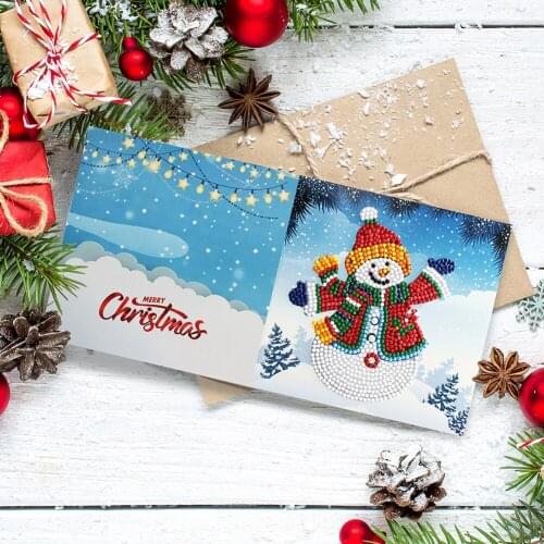 DIY 5D Diamond Painting Greeting Card Special-shaped Part Drill Mosaic Merry Christmas Embroidery Kit Santa Xmas Postcards