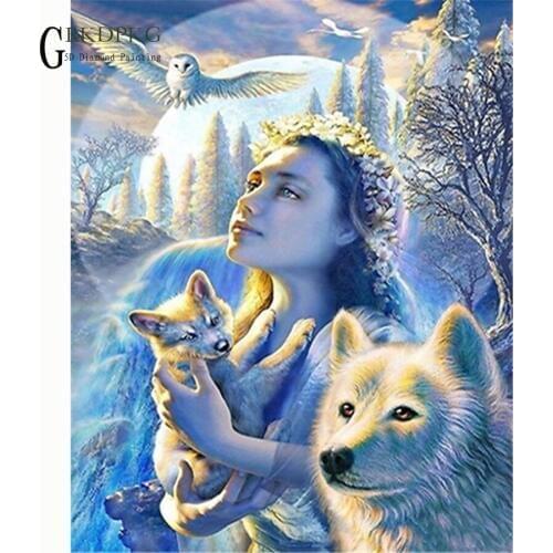 NEW 5D diy Full Square/Round Diamond Painting wolf painting Cross Stitch Diamond Embroidery Diamond Mosaic Wedding decoration