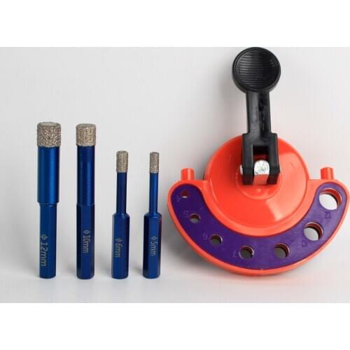 Raizi Diamond Drill Bit Hole Saw Cutter With Positioner Sucker 5 6 8 10 12 mm Vacuum Brazed Tile Granite Marble Drilling Tool