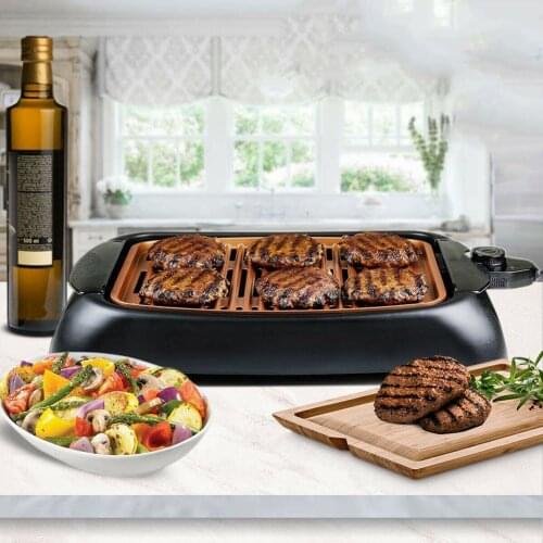 Nonstick Electric Indoor Smokeless Grill Portable BBQ Grills Fast Heating Easy to Clean Square Griddle HFing