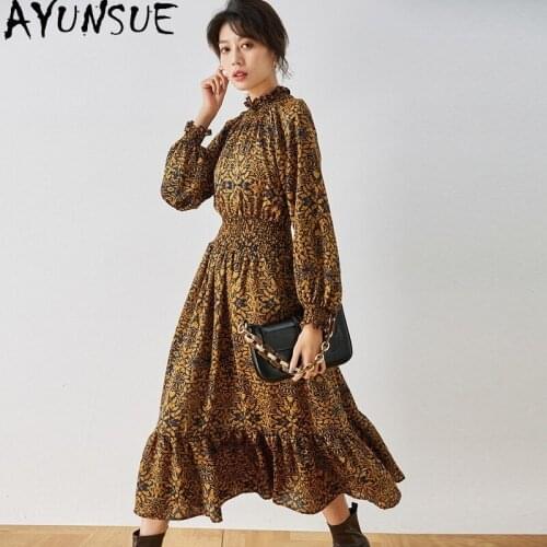 AYUNSUE 2021 Spring Autumn Woman Dress Korean Floral Dresses for Women High Quality Elegant Long Sleeve Dress Vestido De Mujer