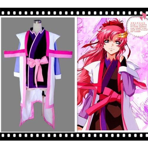 Free shipping Gundam Seed Destiny Lacus Clyne Halloween Cosplay Costume