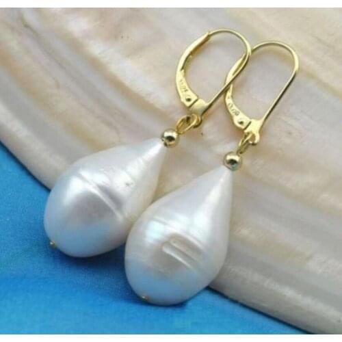Free Shipping Charming 10-14mm AAA Akoya white natural pearl earring