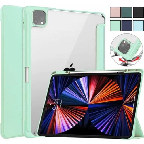 Tablet For Funda iPad Pro 12 9 Case 2021 2020 Folding Smart Cover For Coque iPad Pro 12.9 2021 2020 Case With Pencil Holder