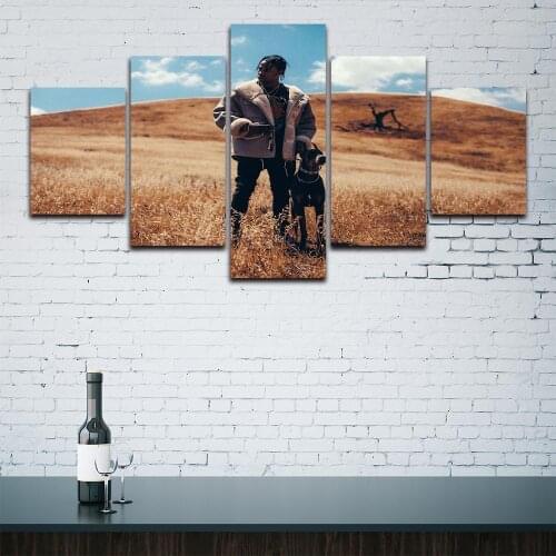 Travis Scott and Dog Picture Wall Poster Modern Style Canvas Print Painting Art Aisle Living Room Unique Decoration