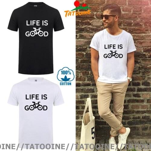 Tatooine Life is Good On A Bike T Shirt Low Carbon life Good Bicycle T-Shirt Basic Cycling Cyclist Tops Tee MTB Biker Tee shirt