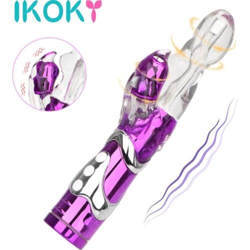 IKOKY 8 Speeds Vagina Clitoris Dual Vibration Masturbator Sex Toys for Women G Spot Rabbit Vibrator Vibrating Dildo