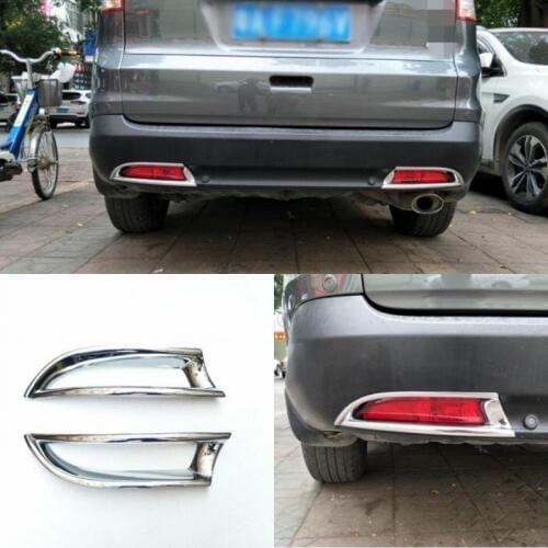 JanDeNing 2PCS/Set For Honda CRV 2012-2014 ABS Plated Rear Fog Lights Lamp Cover Frame Trim Emblems