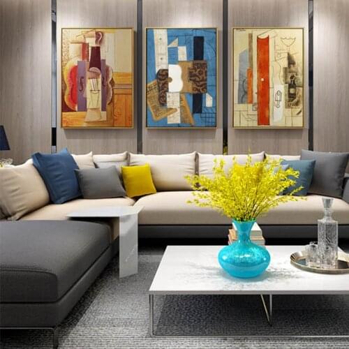 Picasso World Famous Abstract Guitar Canvas Painting Posters And Prints Wall Art Pictures For Living Room Bedroom Home Decor