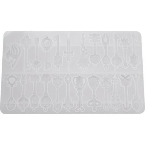Crystal Epoxy Resin Mold Tray Key Pendant Casting Silicone Mould DIY Crafts Jewelry Making Tool
