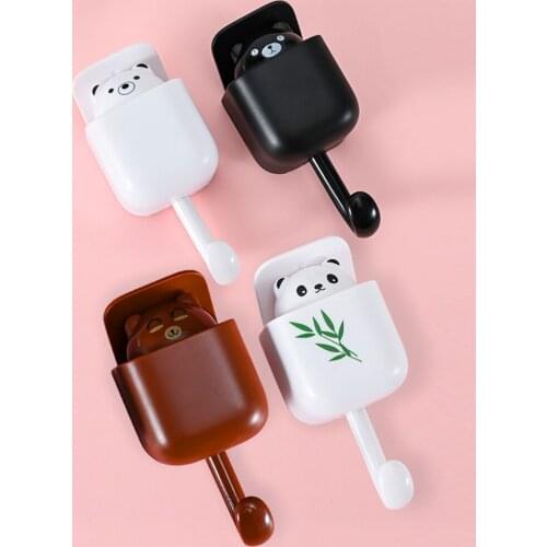 Cute Bear Key Hook Cartoon Adhesive Hooks Wall Hooks Decorative Wall Mounted Coat Hooks For Hanging For Bathroom Kitchen