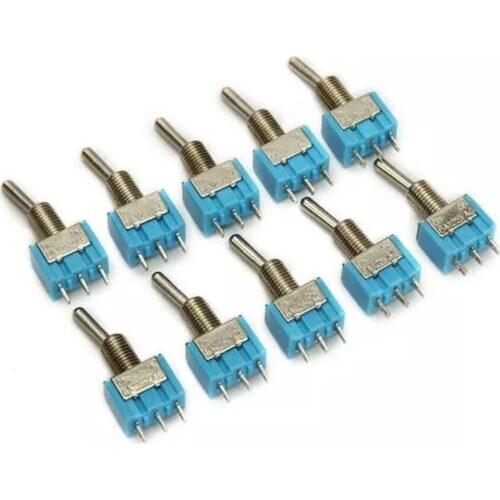 MTS-102 ON/ON SPDT AC 125V 6A 3 Pins Toggle Rocker Switch 5pcs