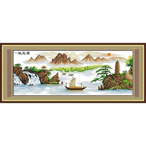 Plain sailing(8) cross stitch kit 18ct 14ct 11ct count printed canvas stitching embroidery DIY handmade needlework