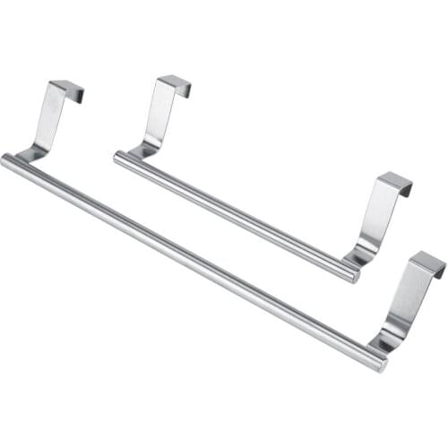 Stainless Steel Towel Holder Bathroom Towel Rack Kitchen Cabinet Door Hanging Towels Bar Organizer