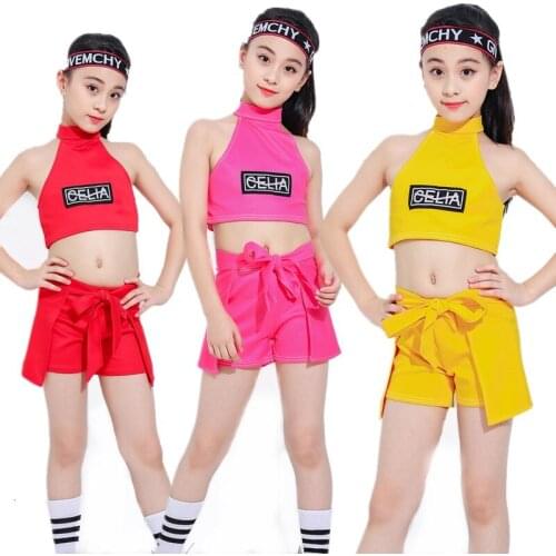 Songyuexia 2019 New Children Show clothing Performance Hiphop Jazz street Dance Practice Dancewear Girl Stage dancewear