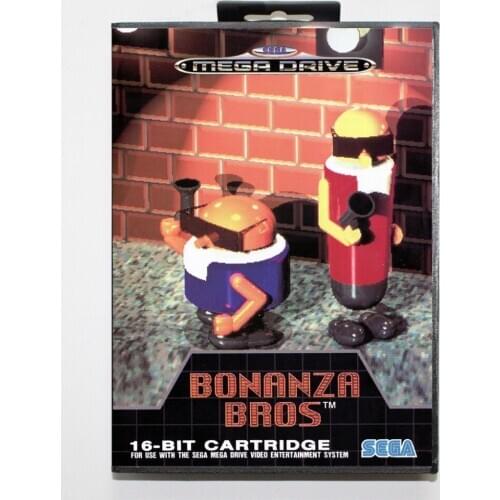 New Arrival 16 bit Sega MD game Cartridge with Retail box - Bonanza Bros game card for Megadrive Genesis system