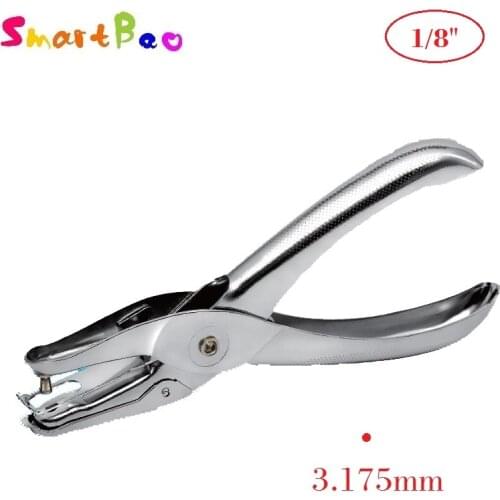 3.175mm Single Hole Punch Plier Punching Handheld 1-Hole Paper Punch , 1/8" Circle Hole; 8 Sheet Capacity; Perfurador de Papel