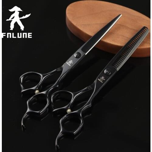 FnLune 6.0inch 440c Professional Hair Salon Scissors Cut Barber Accessories Haircut Thinning Shear Hairdressing Tools Scissors