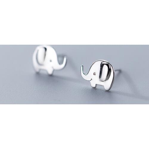 MloveAcc Authentic 100% 925 Sterling Silver Animal Little Elephant Earrings for Women Sterling Silver Jewelry Gift