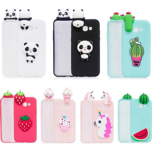 3D Cute Panda Unicorn Cactus Silicone Phone Case on For Fundas Samsung Galaxy J3 J5 J7 2016 A7 A3 A5 2017 Case Coque Women Child