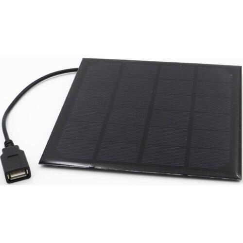 Solar Cell 6V 3W Charger Polycrystalline Solar Panel DIY Solar Charge Battery 30cm cable 5V USB output 6VDC