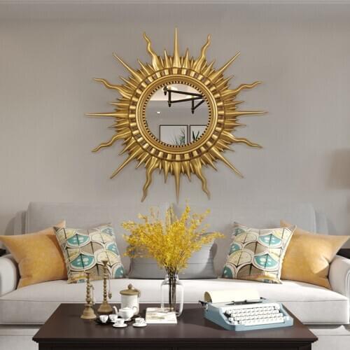 Modern minimalist European style hanging fashion living room creative background wall porch sun wall fireplace mirror WF1105