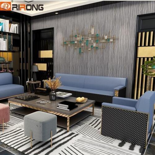 Modern Blue Design Office Home Living Room Furniture Leather Sofa Office Wood Sectional Sofa Set Sofa