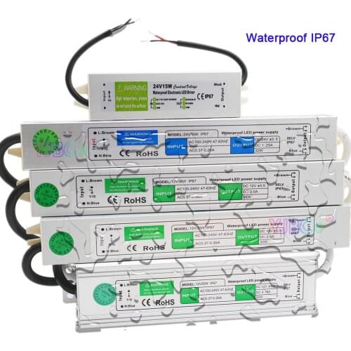LED Transformer Power Supply Adapter DC12V/24V 10W/20W/30W/36W/50W/250W Waterproof ip67 LED Driver Transformer for strip light