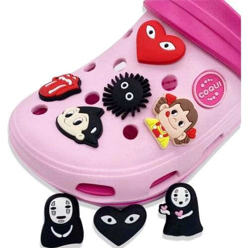 1pcs Spirited&Away Skulls Ghost Funny Shoe Charms Accessories No Face Man Garden Shoe Decoration for Croc Jibz Kids Party Gift