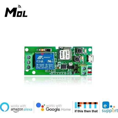 EWeLink Smart Remote Control Wifi wireless Switch Module 1CH DC5V Inching Self-locking RF Receive 10A Relays
