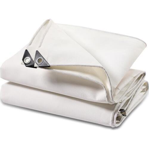 Thicken Organic Silicon Waterproof Tarpaulin Various Size White Tarp for Home Garden Outdoor Rain Sail Customized Size