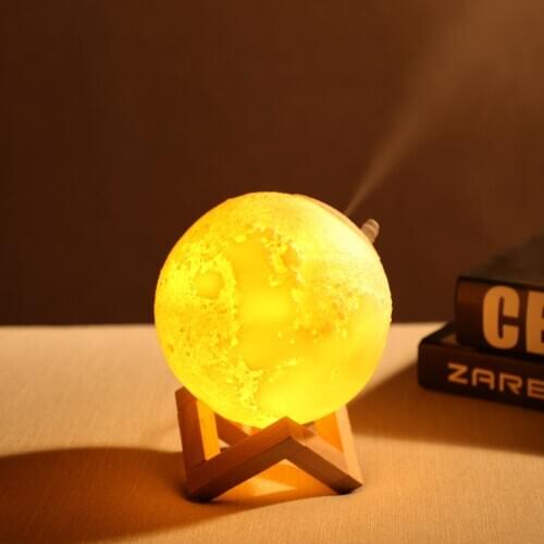 880ML Air Humidifier 3D Moon Lamp light Diffuser Aroma Essential Oil USB Ultrasonic Humidificador Night Cool Mist Purifier