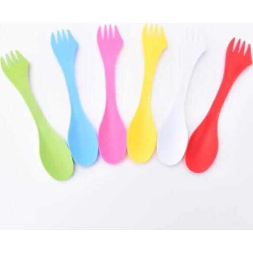 6Pcs/set Spoon Fork Multifunction Camping Hiking Utensils Spork Combo Travel Gadget Spoon Fork
